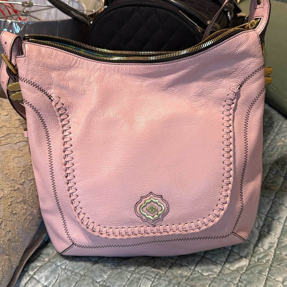 OR YANY Elegant pale Pink Leather Shoulder Bag